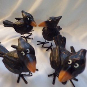 Black Crow set, Resin Crows, Home Decor, Gift for Bird Lover, Bird Decor, Humor